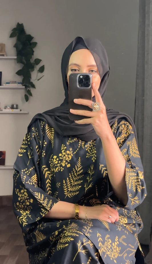 Floral Leaf Print 2-Pcs